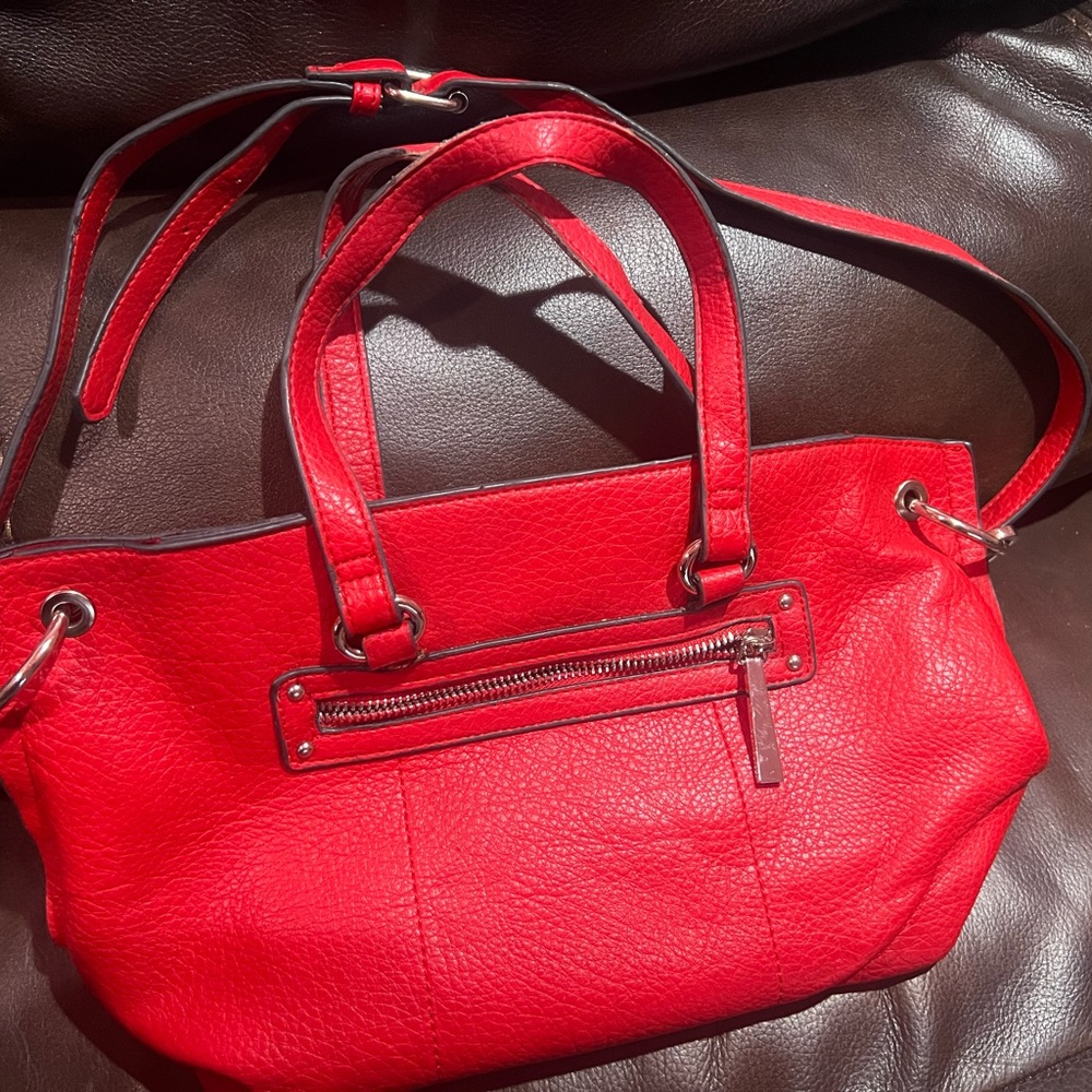 Steve Madden Red faux leather handbag with crossbody strap